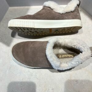 Timberland Women’s Suede Slip-On Shoes‎ with Faux Fur Lining - Size 8, Preloved